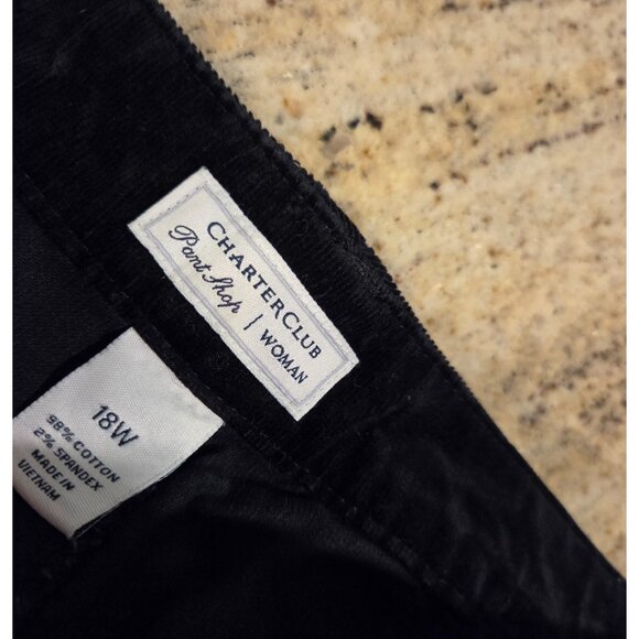 Charter Club Womens 18W Velvet Pants Stretch Straight Leg 38x31" - Picture 8 of 11